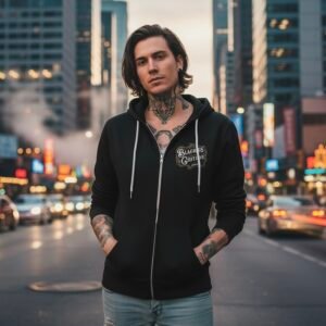 Black 35 Heritage Zip Up Hoodie